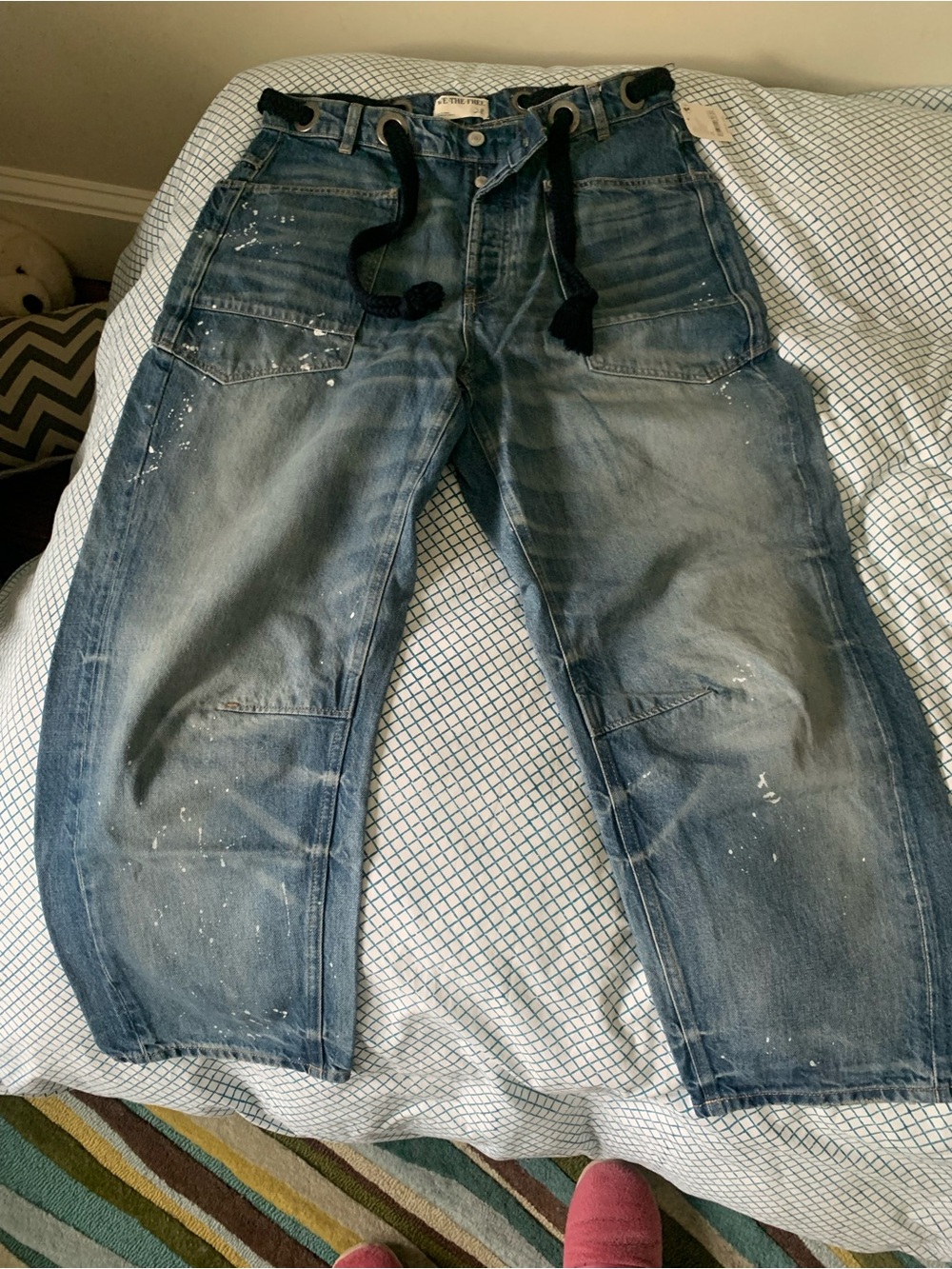 FREE PEOPLE We The Free Moxie Pull-On Barrel Jeans Size 28 NEW - Picture 11 of 16